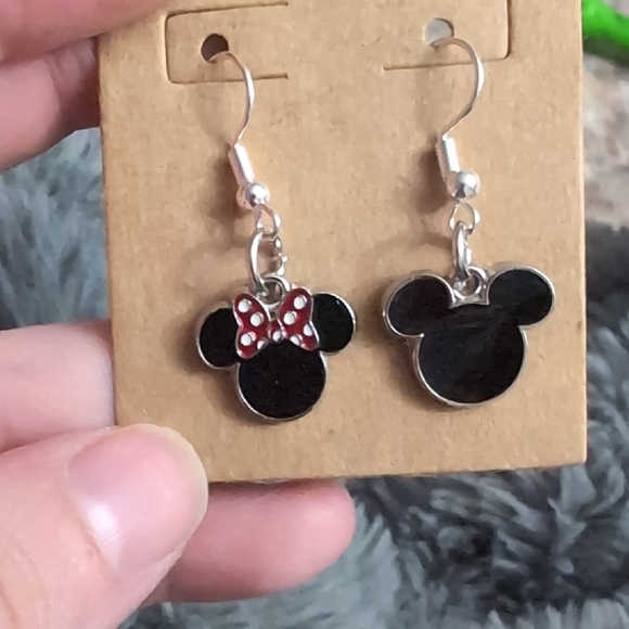Hand Crafted Jewelry - Mickey And Minnie Mouse  Earrings